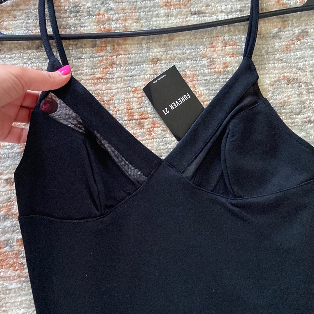 Forever 21 black midi with mesh cutouts